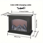 Fireplace Lantern | Realistic LED Flame & USB/Battery Power