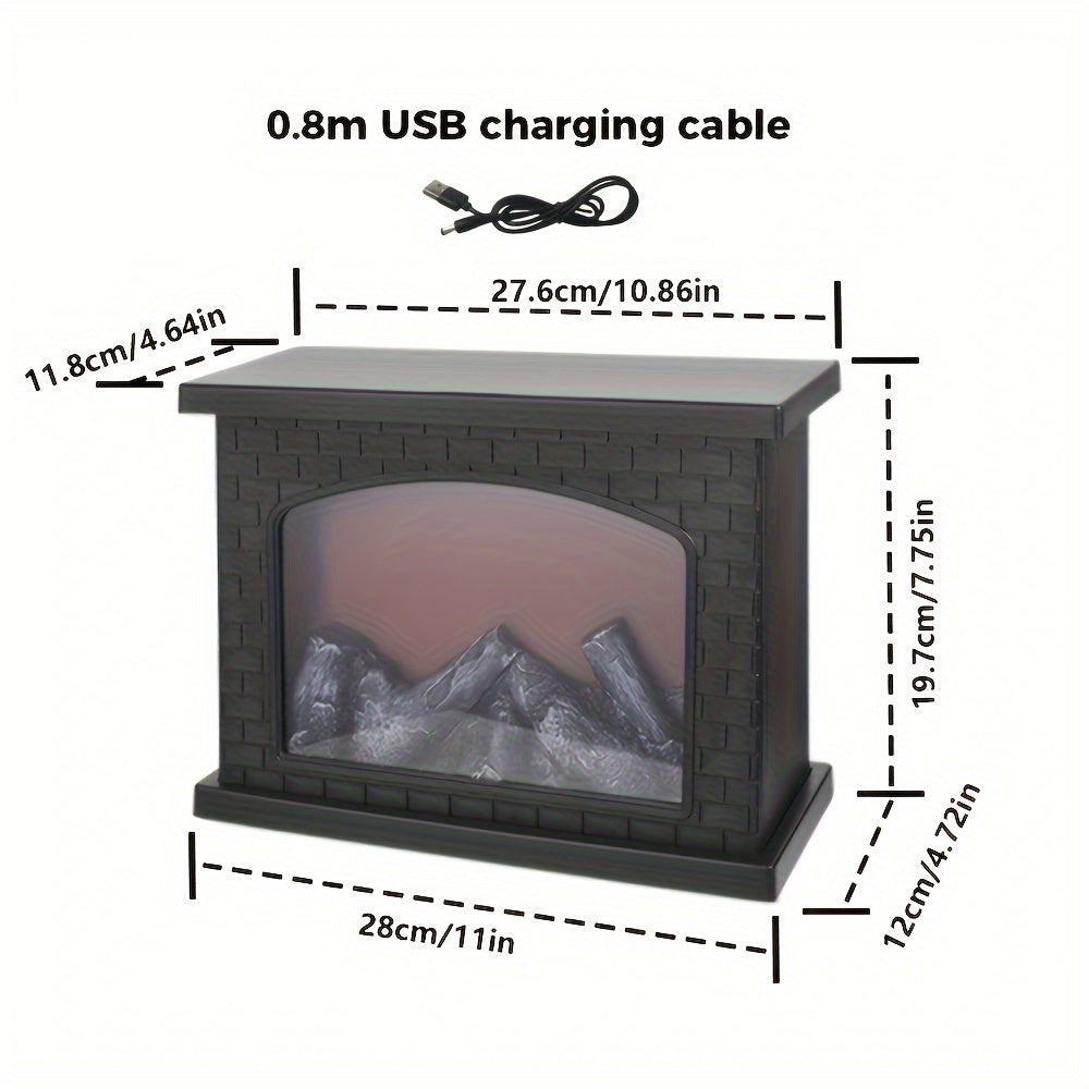 Fireplace Lantern | Realistic LED Flame & USB/Battery Power