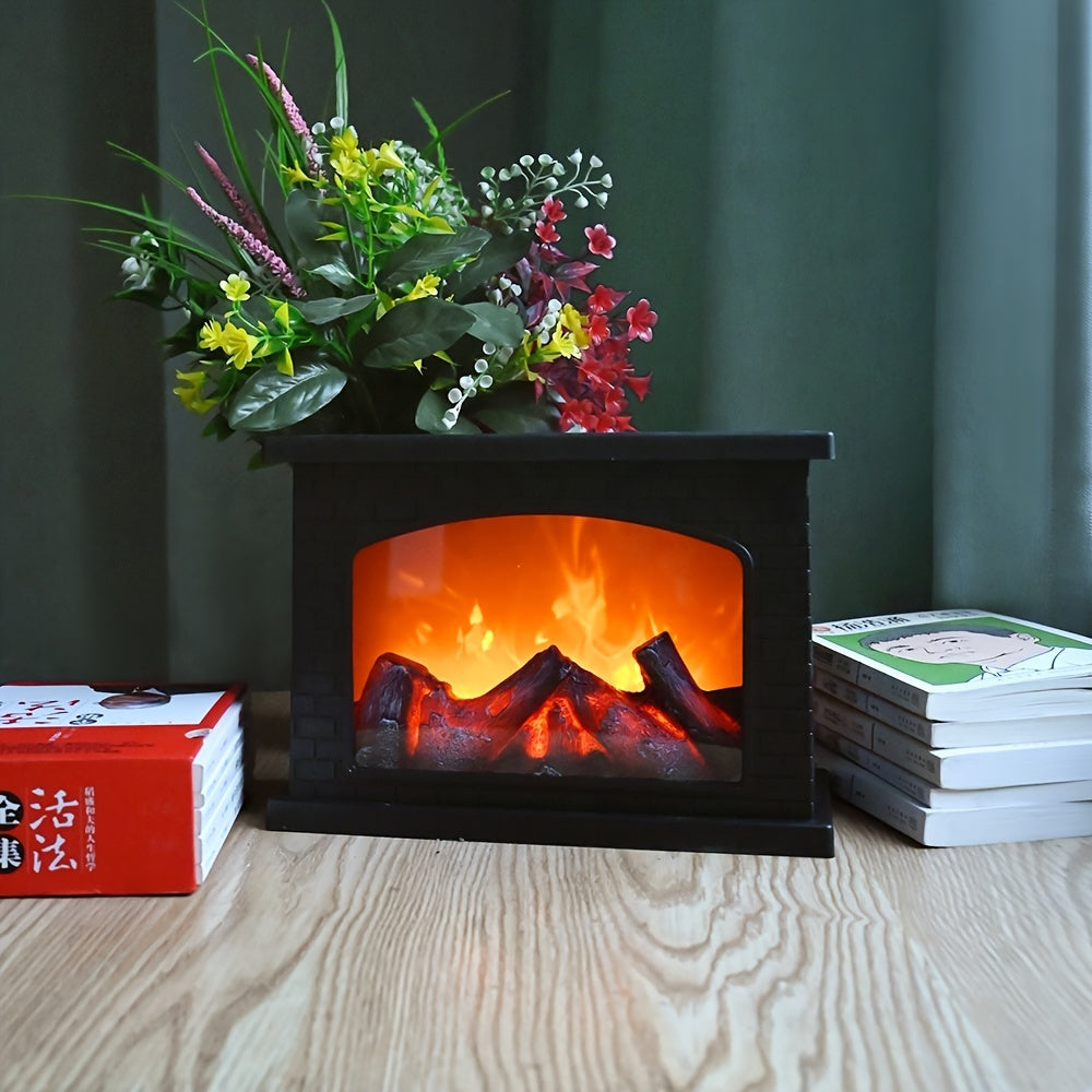 Fireplace Lantern | Realistic LED Flame & USB/Battery Power