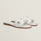 Flat Sandals | Genuine Leather, Cut-Out Design & Cushioned Footbed