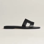 Flat Sandals | Genuine Leather, Cut-Out Design & Cushioned Footbed