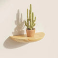 Floating Wall Shelf | Half-Round Natural Wood
