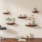 Floating Wall Shelf | Half-Round Natural Wood
