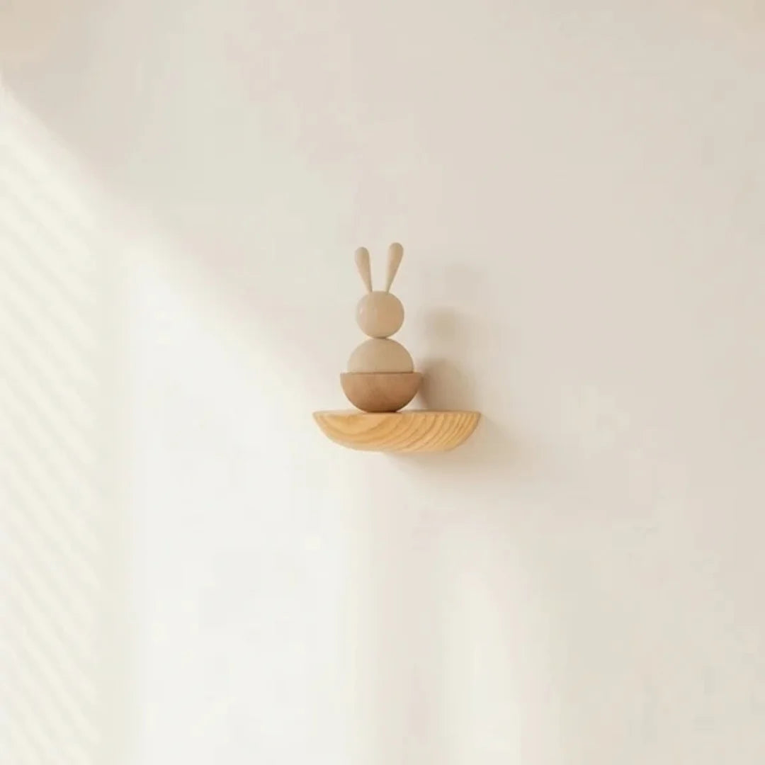 Floating Wall Shelf | Half-Round Natural Wood