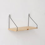 Floating Wall Shelf | Natural Wood & Angled Bracket | Space-Saving