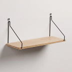 Floating Wall Shelf | Natural Wood & Angled Bracket | Space-Saving
