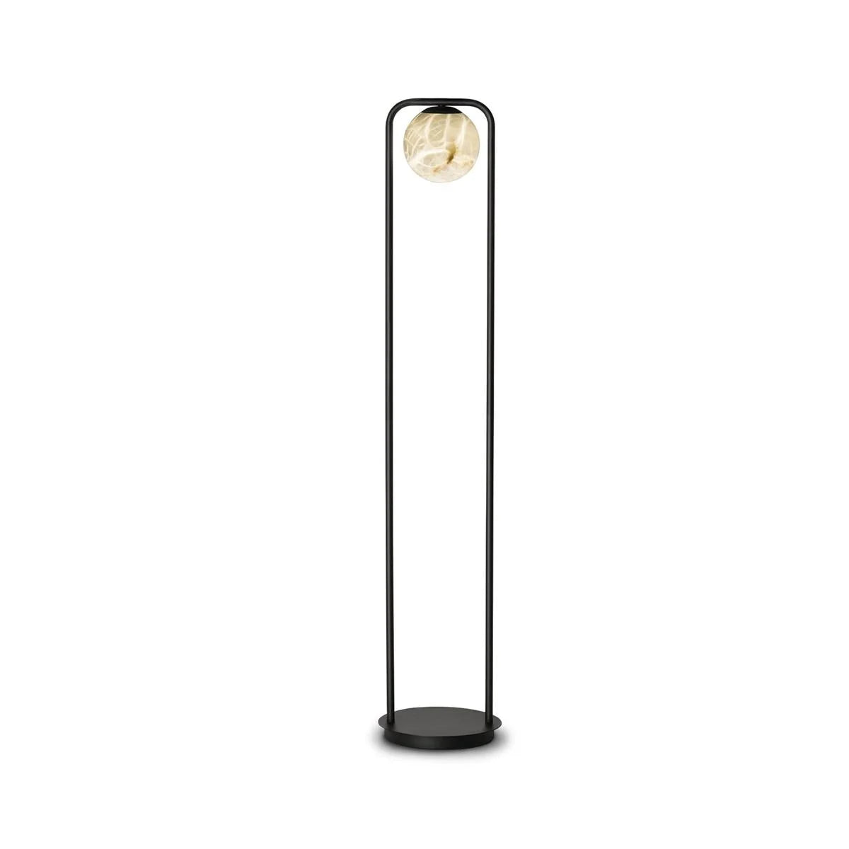 Floor Lamp | Alabaster Shade & Metal Base | Single & Double Light