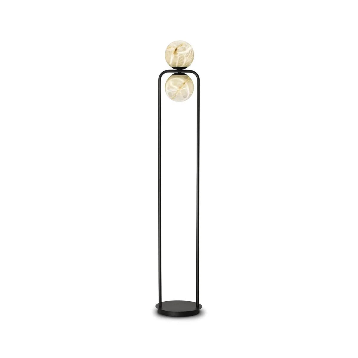 Floor Lamp | Alabaster Shade & Metal Base | Single & Double Light