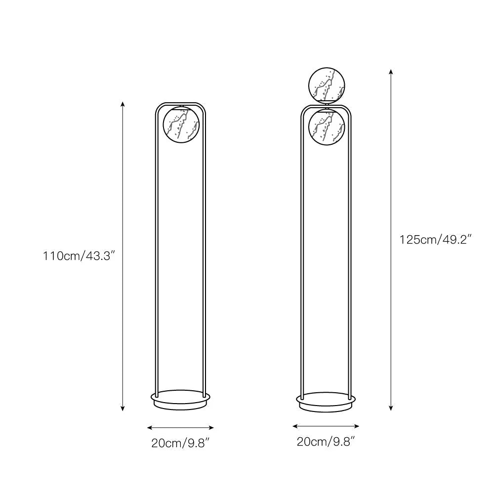 Floor Lamp | Alabaster Shade & Metal Base | Single & Double Light