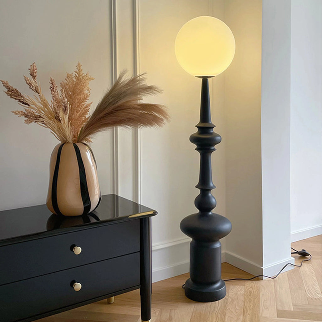 Floor Lamp | Bauhaus Sculptural Design & Glass Globe | 136 cm