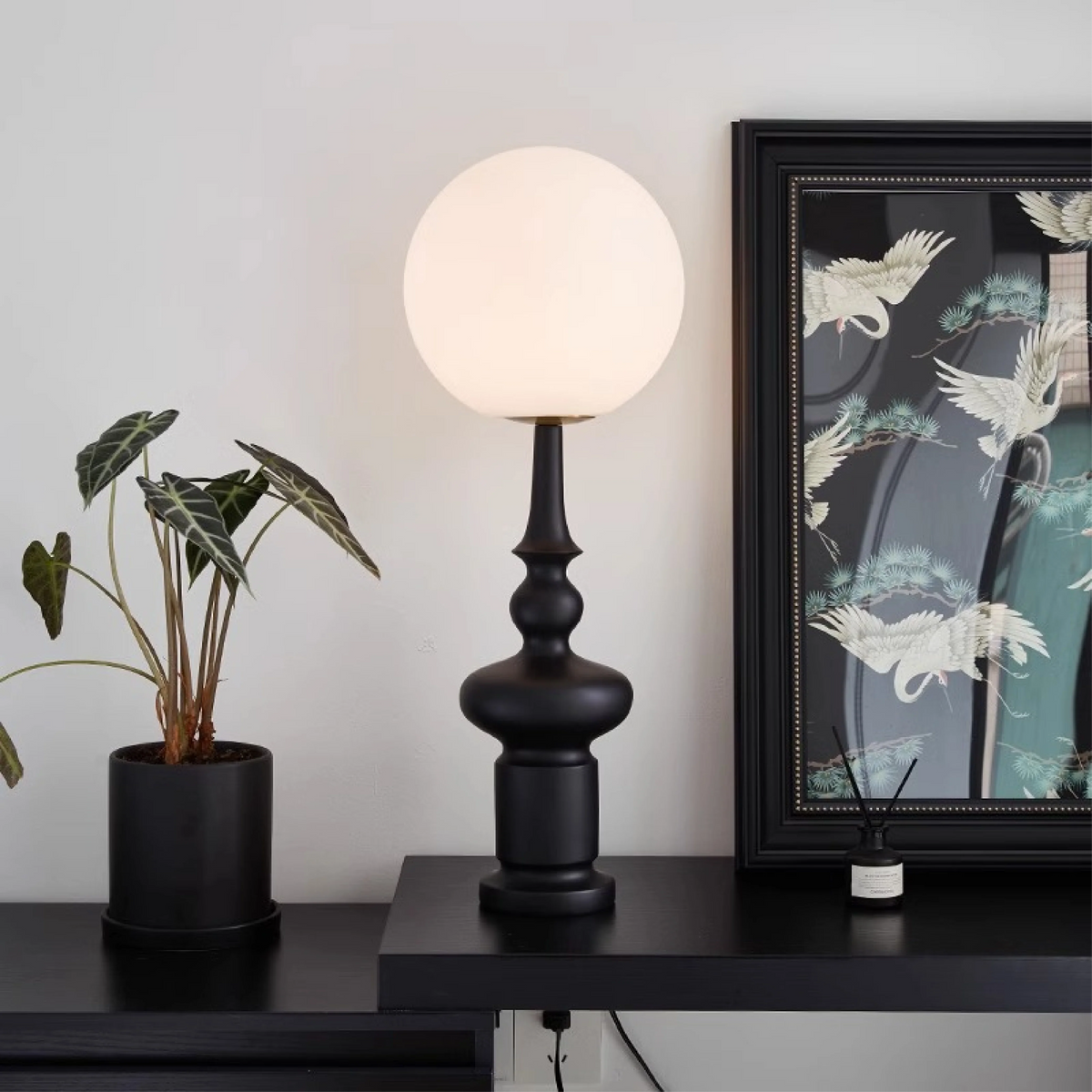 Floor Lamp | Bauhaus Sculptural Design & Glass Globe | 136 cm