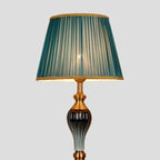 Floor Lamp | Dome Fabric Shade & Wood-Look Base