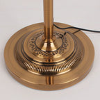 Floor Lamp | Dome Fabric Shade & Wood-Look Base