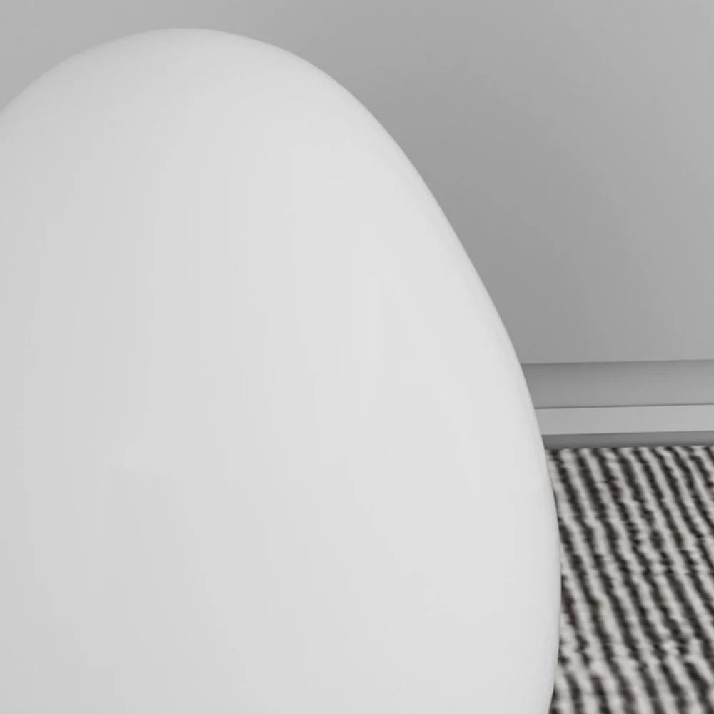 Floor Lamp | Egg-Shaped Sculptural LED & Molded Shell | Weighted Base