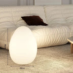 Floor Lamp | Egg-Shaped Sculptural LED & Molded Shell | Weighted Base