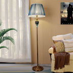 Floor Lamp | Fabric Shade & Metal Base | Dome Shade