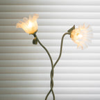 Floor Lamp | Floral Sculptural Design & Green Matte Metal