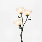 Floor Lamp | Floral Sculptural Design & Green Matte Metal