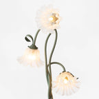 Floor Lamp | Floral Sculptural Design & Green Matte Metal
