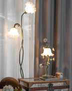 Floor Lamp | Floral Sculptural Design & Green Matte Metal