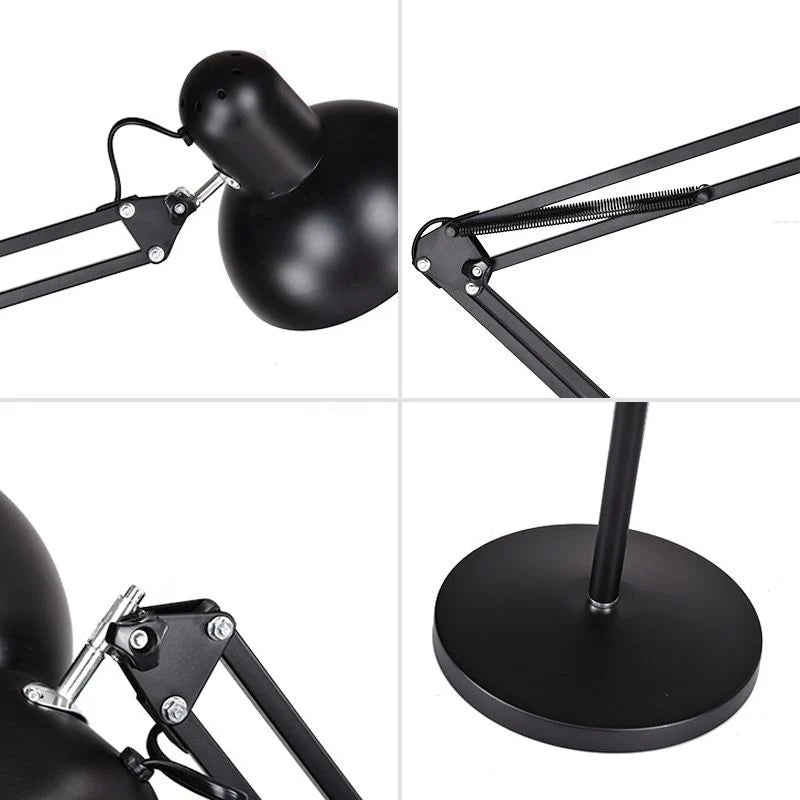 Floor Lamp | Folding Adjustable Metal Frame & Iron Shade | 5 Colours