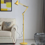 Floor Lamp | Folding Adjustable Metal Frame & Iron Shade | 5 Colours