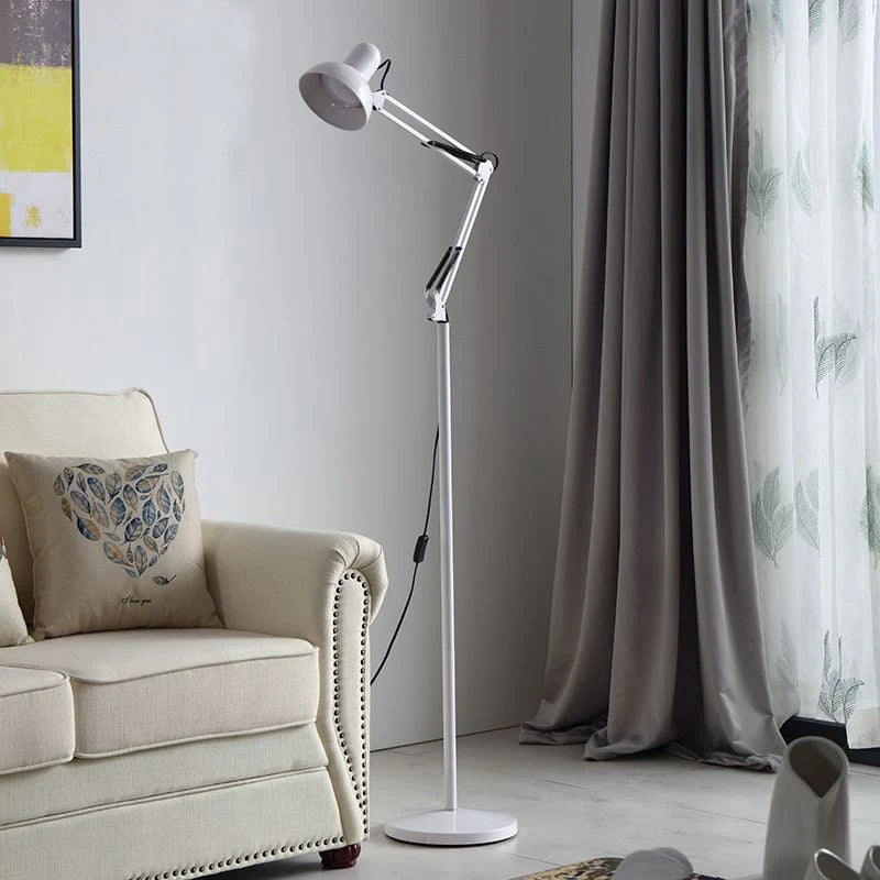 Floor Lamp | Folding Adjustable Metal Frame & Iron Shade | 5 Colours