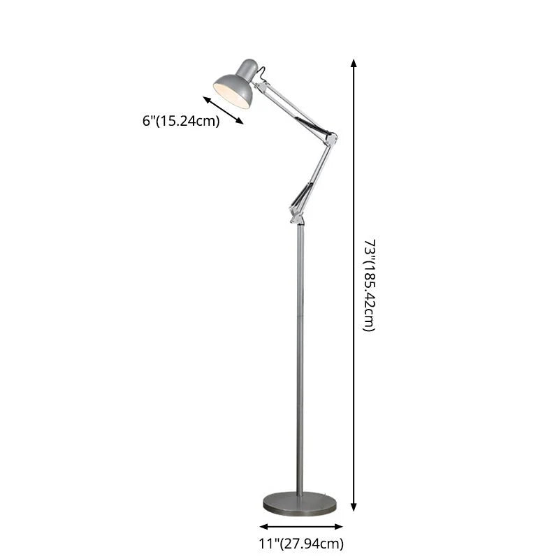 Floor Lamp | Folding Adjustable Metal Frame & Iron Shade | 5 Colours
