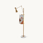 Floor Lamp | Gold Frame & Marble Base | Artwork Accent Lighting
