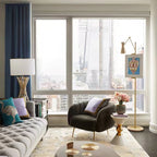 Floor Lamp | Gold Frame & Marble Base | Artwork Accent Lighting