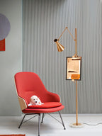 Floor Lamp | Gold Frame & Marble Base | Artwork Accent Lighting