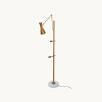 Floor Lamp | Gold Frame & Marble Base | Artwork Accent Lighting