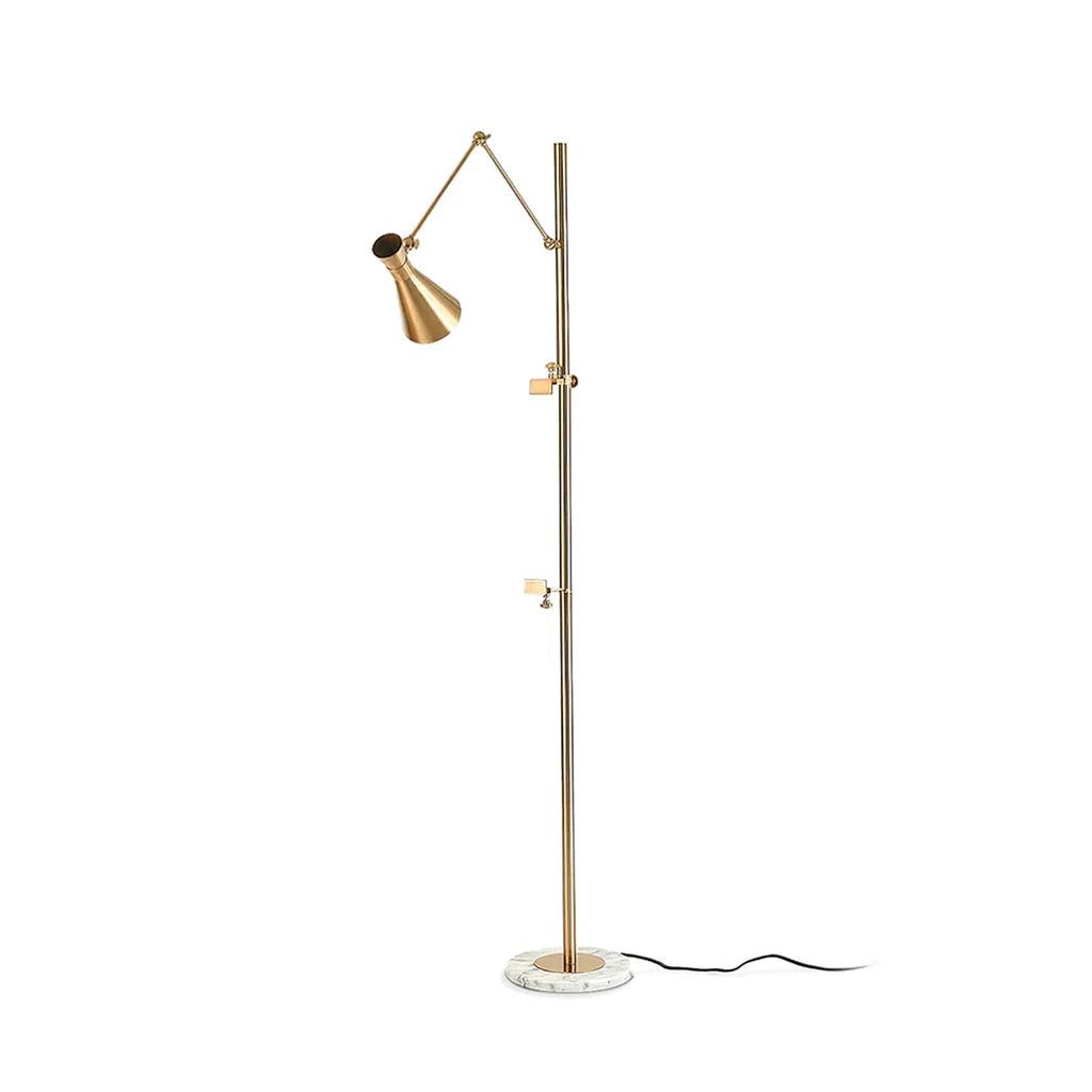 Floor Lamp | Gold Frame & Marble Base | Artwork Accent Lighting