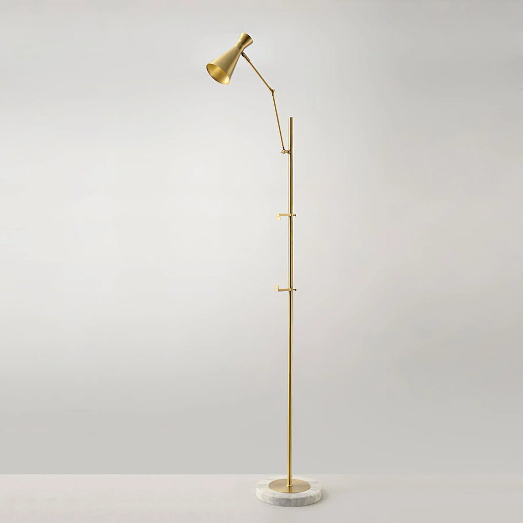 Floor Lamp | Gold Frame & Marble Base | Artwork Accent Lighting