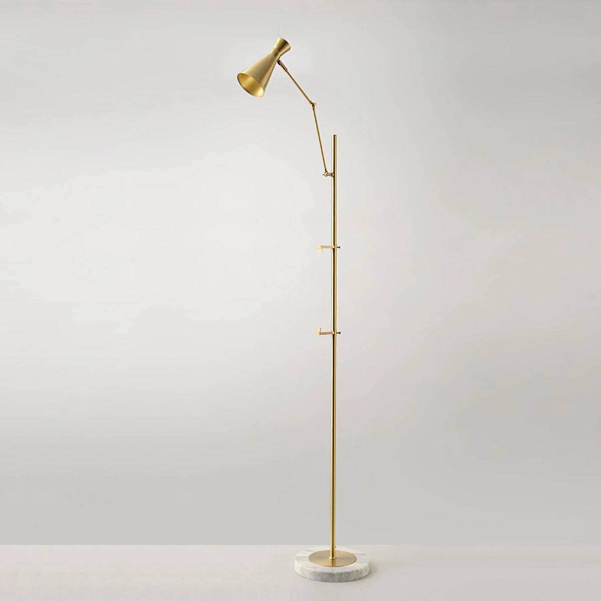 Floor Lamp | Gold Frame & Marble Base | Artwork Accent Lighting