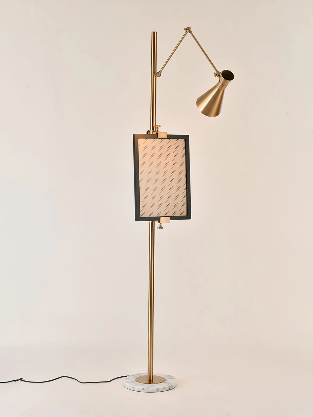 Floor Lamp | Gold Frame & Marble Base | Artwork Accent Lighting