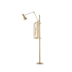 Floor Lamp | Gold Frame & Marble Base | Artwork Accent Lighting