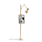 Floor Lamp | Gold Frame & Marble Base | Artwork Accent Lighting