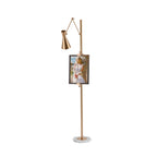 Floor Lamp | Gold Frame & Marble Base | Artwork Accent Lighting