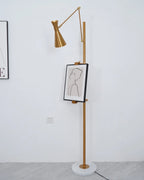Floor Lamp | Gold Frame & Marble Base | Artwork Accent Lighting