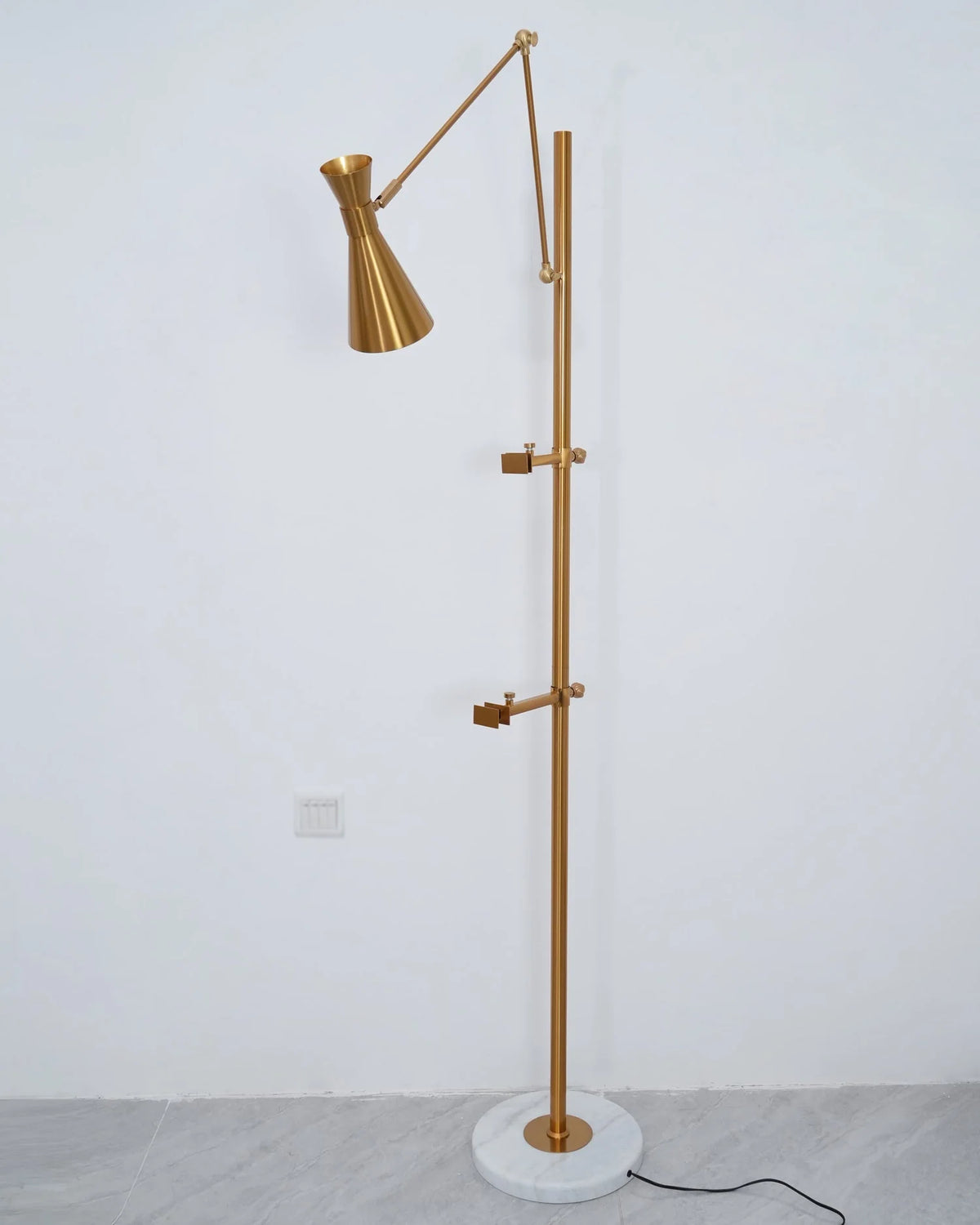 Floor Lamp | Gold Frame & Marble Base | Artwork Accent Lighting