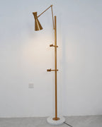 Floor Lamp | Gold Frame & Marble Base | Artwork Accent Lighting