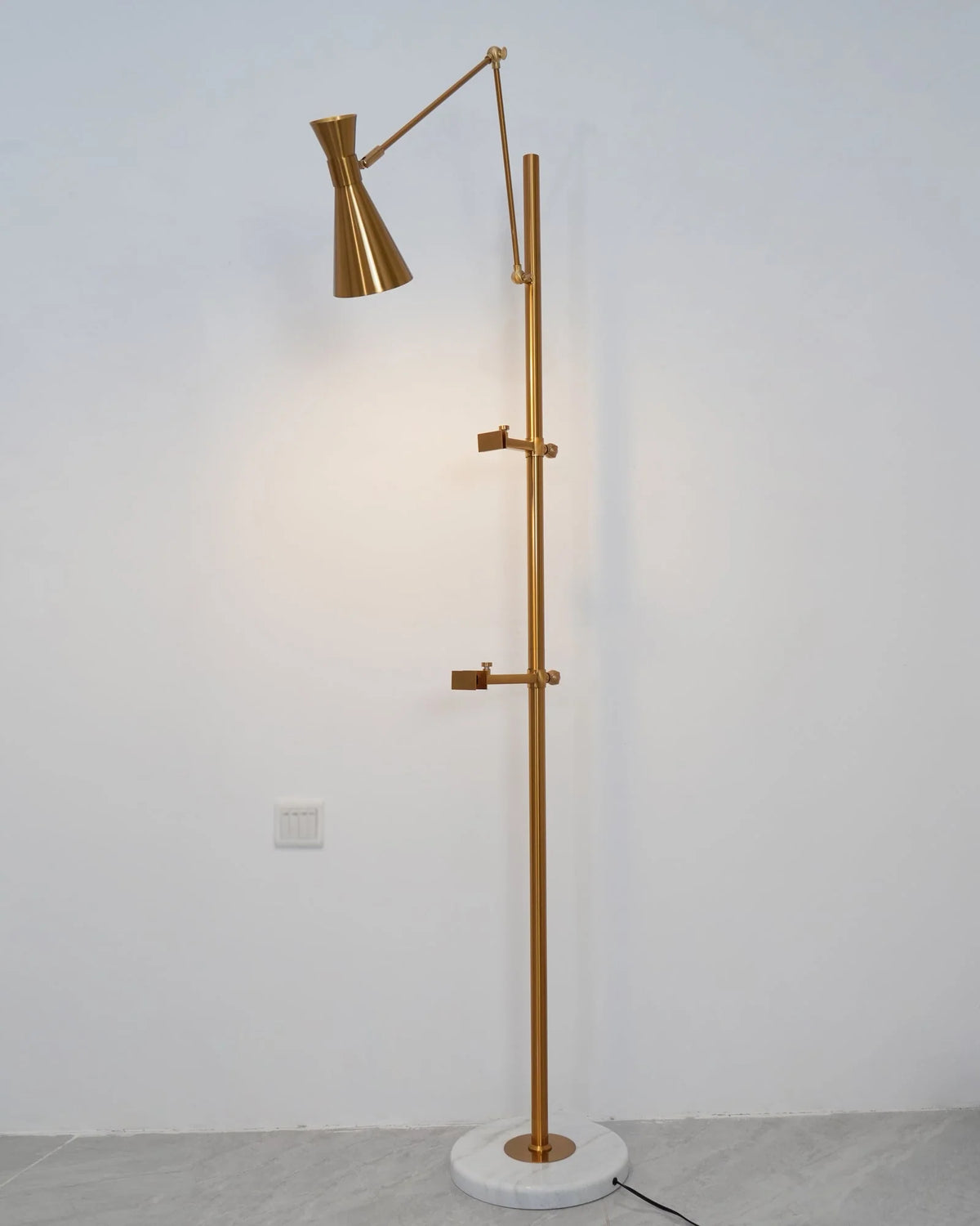 Floor Lamp | Gold Frame & Marble Base | Artwork Accent Lighting