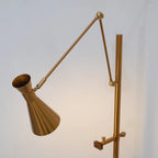 Floor Lamp | Gold Frame & Marble Base | Artwork Accent Lighting