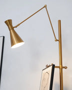 Floor Lamp | Gold Frame & Marble Base | Artwork Accent Lighting