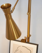 Floor Lamp | Gold Frame & Marble Base | Artwork Accent Lighting