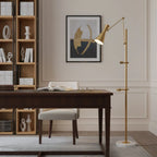 Floor Lamp | Gold Frame & Marble Base | Artwork Accent Lighting