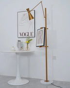 Floor Lamp | Gold Frame & Marble Base | Artwork Accent Lighting