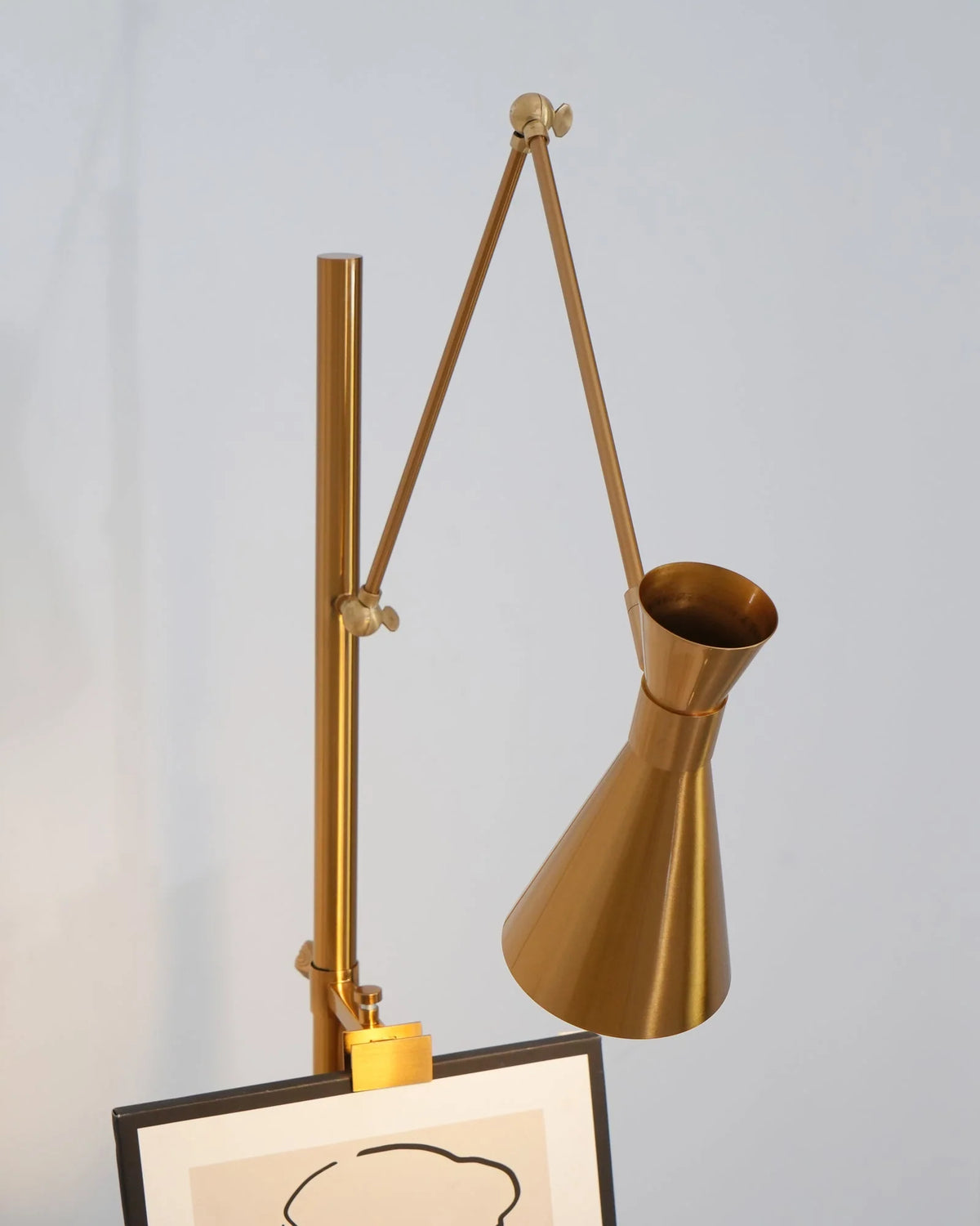 Floor Lamp | Gold Frame & Marble Base | Artwork Accent Lighting