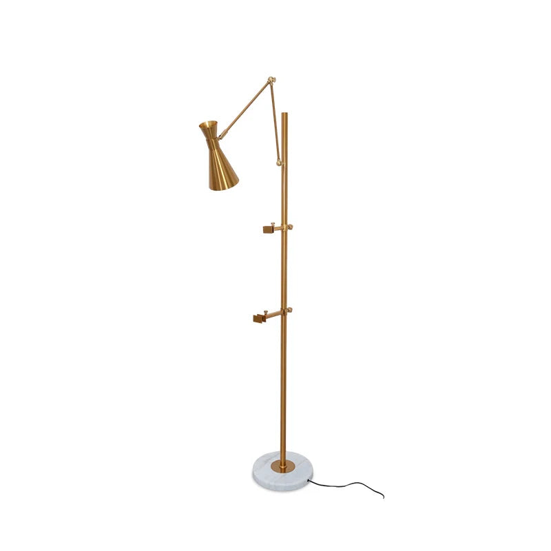 Floor Lamp | Gold Frame & Marble Base | Artwork Accent Lighting